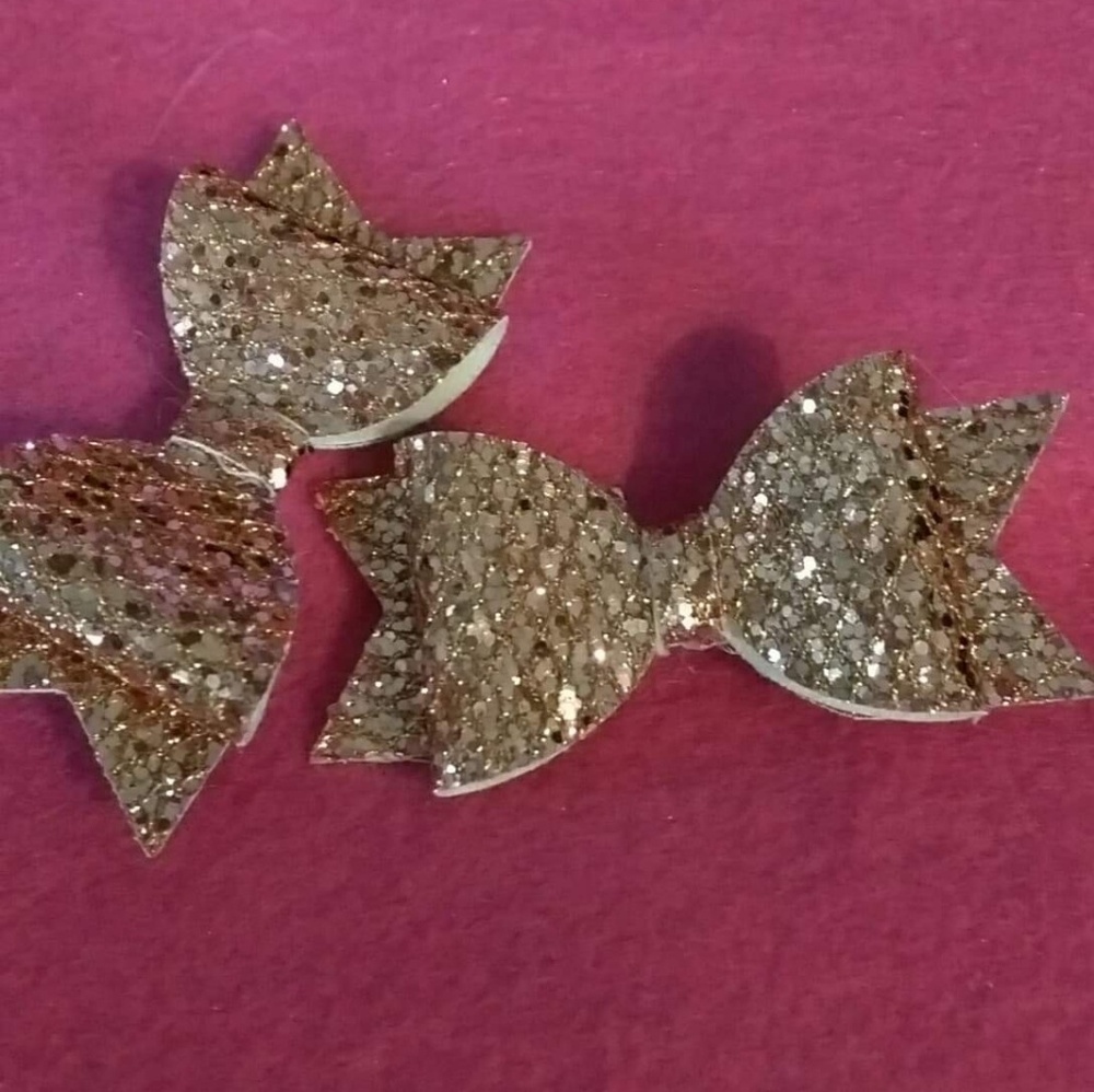 Gold pigtail bows